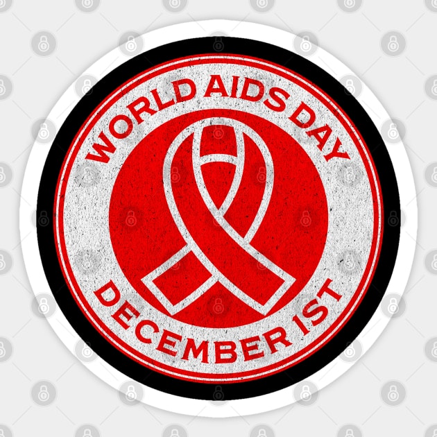 World AIDS Day December 1st AIDS Awareness Ribbon Campaign Sticker by Yesteeyear